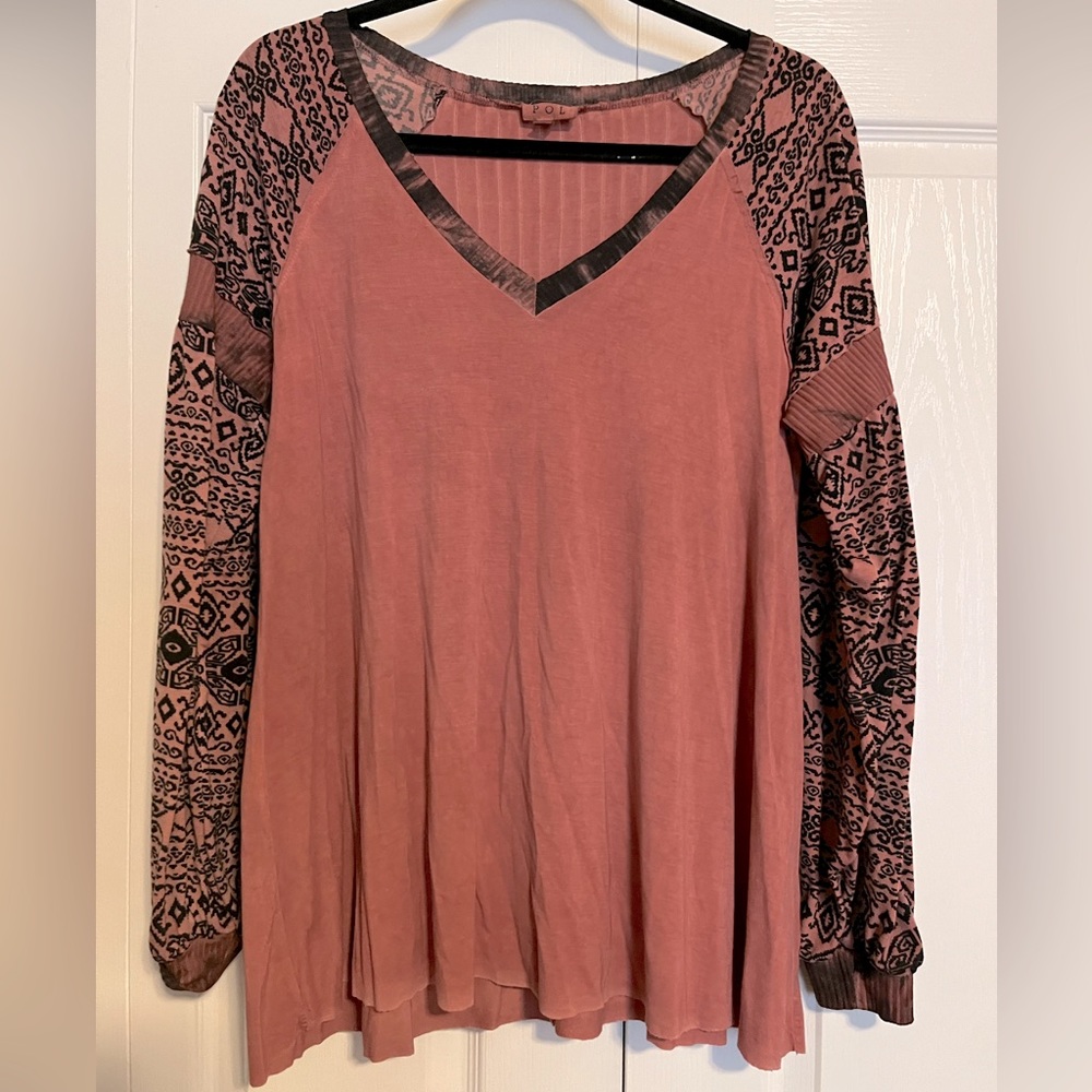 Tribal bohemian balloon sleeve shirt